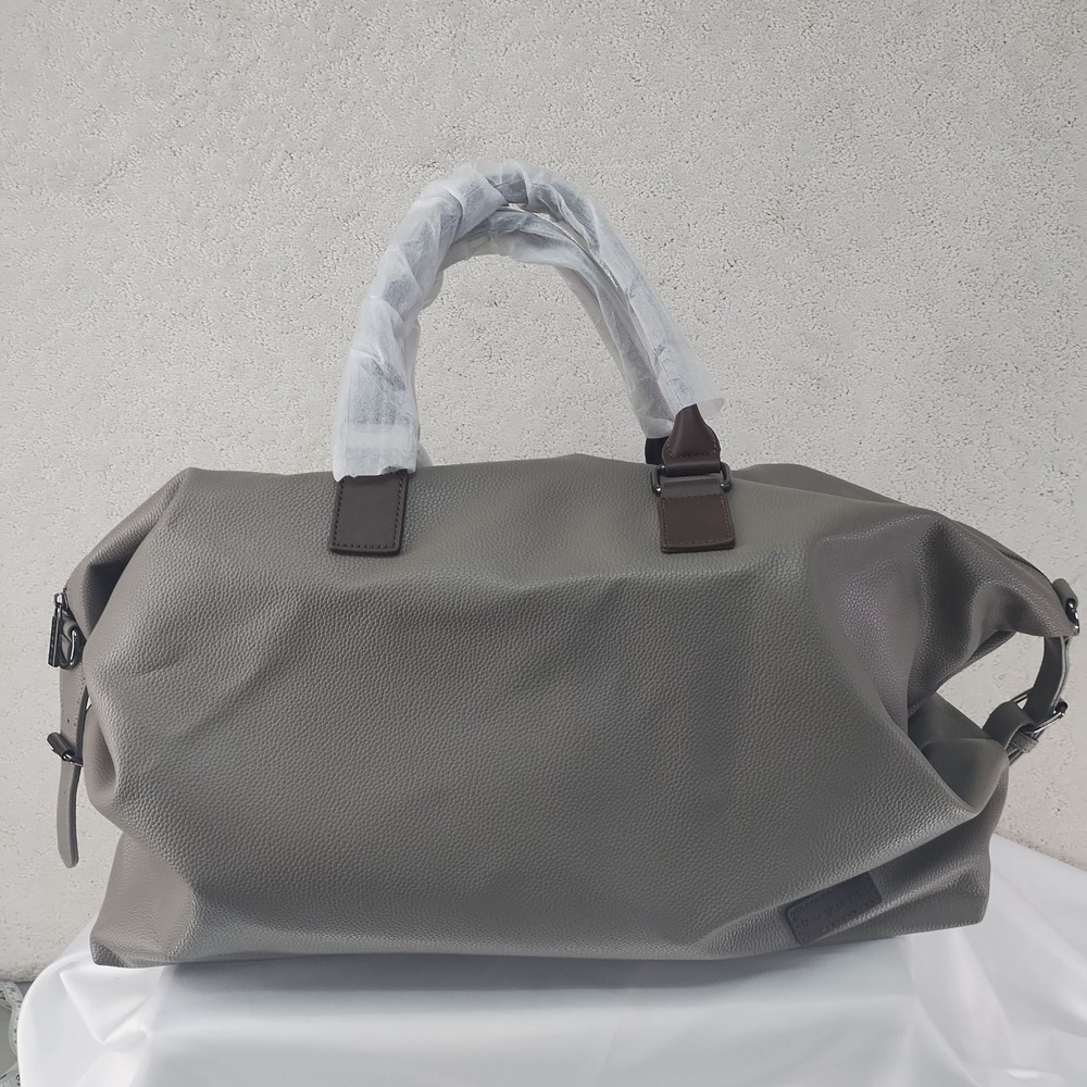 Bugatti Duffel Bag Unisex Grey Travel Weekender Vegan Leather Large With Pockets